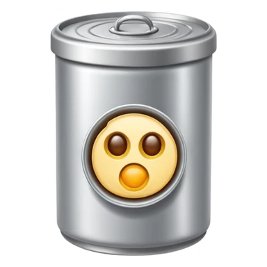 create a silver can that's opened - should be food emoji sticker