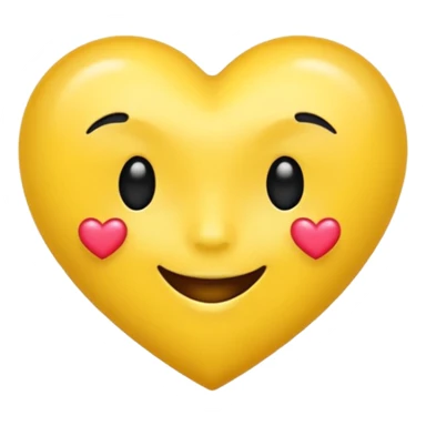 Yellow kiss emoji with black heart sticker