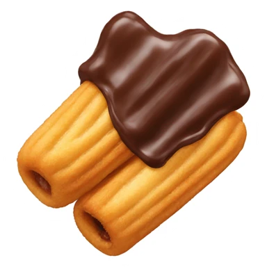 Churro with chocolate dipped tip sticker