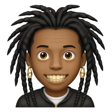 Garoto negro com black nudred com dente de ouro sticker