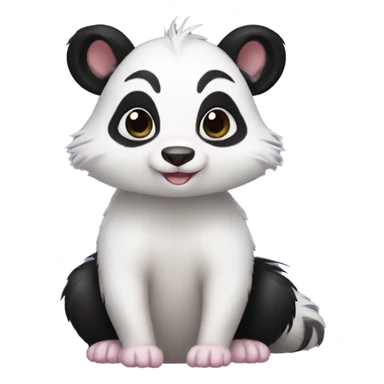Cute skunk-panda-ferret-hybrid full body sticker
