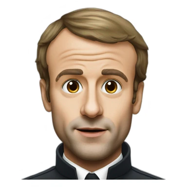 Emmanuel Macron with powder under  his nose sticker