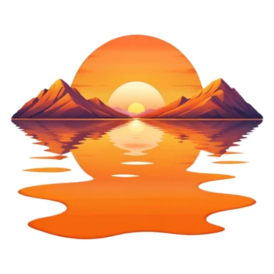 sunset reflected in a lake sticker