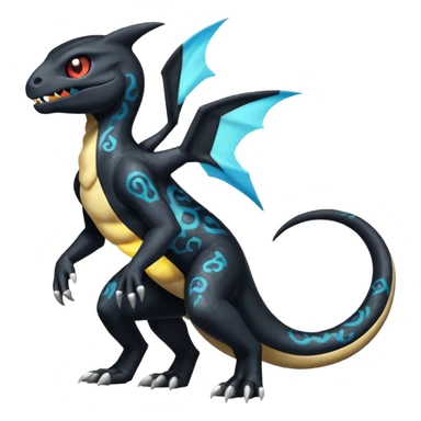 Shiny Duskull-Salandit-Umbreon-Charmeleon-Fakémon-hybrid-creature (full body)  sticker