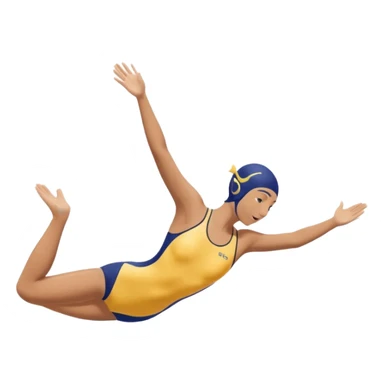 A swimmer is about to dive into the pool. She is in the pose of diving in the air with the hands above the head sticker