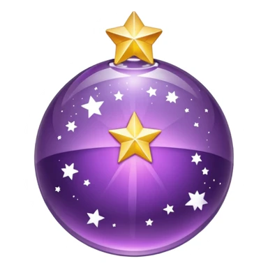 Bola de cristal roxa com estrela dourada brilhante dentro sticker