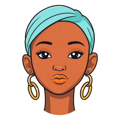 Dark skin girl with nice piercings  sticker