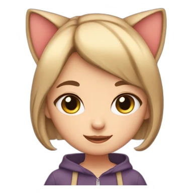 cute cat ear girl sticker