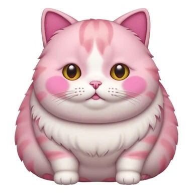 Kawaii Fat cat with short pink fur and short little legs  sticker