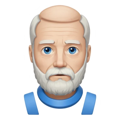 Older man with a full beard, a hard neck brace, and blue eyes. sticker
