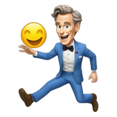 bill nye the science guy jumping  sticker