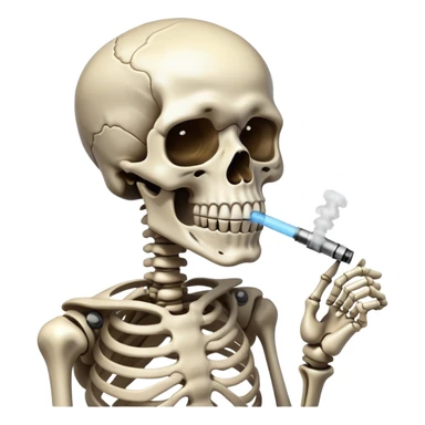 skeleton with a vaper sticker