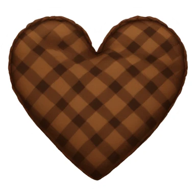 Brown flannel heart  sticker