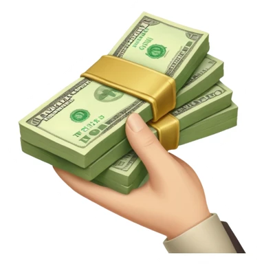 a emoji holding money like this emoji 😀 with a hand holding this 💵 sticker