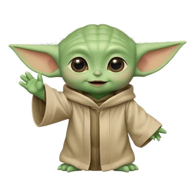 Baby yoda waving  sticker