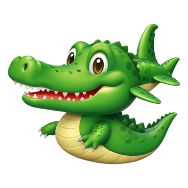 Cute crocodile plane with a smiling face sticker