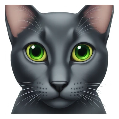 Black cat whit green eyes sticker