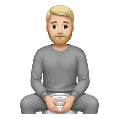A blonde bearded man wearing a sweatshirt while sitting on a toilet sticker