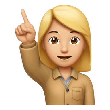 Please create a 3D emoji that shows the number 1 using fingers.Index finger pointing up I’d like it to resemble the iPhone emoji style!" sticker