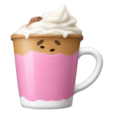 a pink coffe with whiped cream  sticker