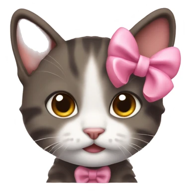 Cute with kitten with a pink bow sticker