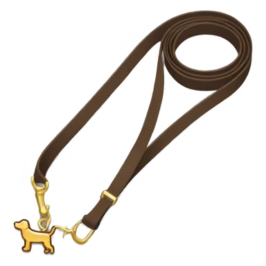 Brown dog leash with gold  sticker