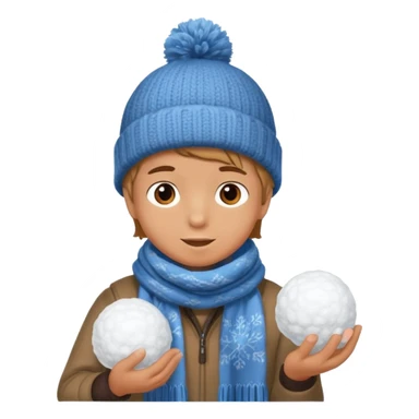 kid with sweated holding snowball sticker