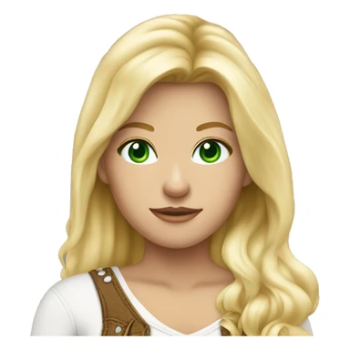 Blonde white cowgirl green eyes  sticker