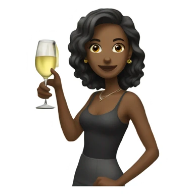 Girls having fun in a bar White drinking wine sticker