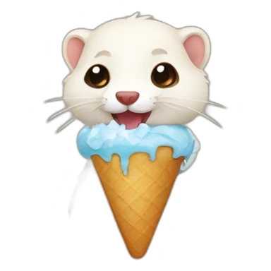 Ferret eating ice cram sticker