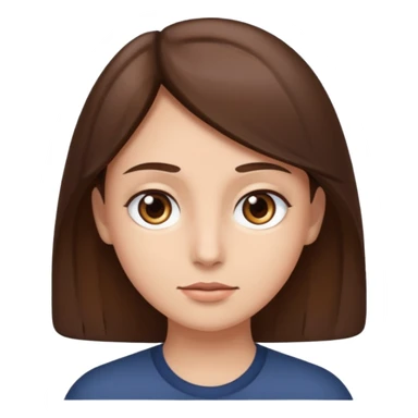 nonchalant brown hair and eyes sticker