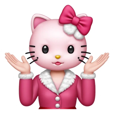 hello kitty holding up 67 with both hands sticker