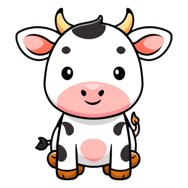 Heart with cow spots and little cow horns sticker