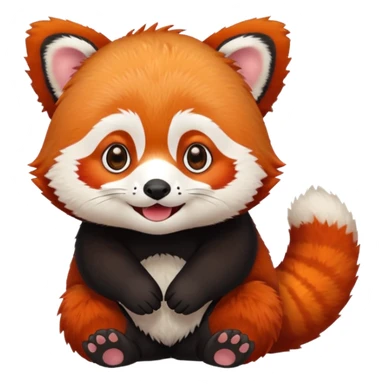 Red Panda 2d bye bye cute anime style sticker