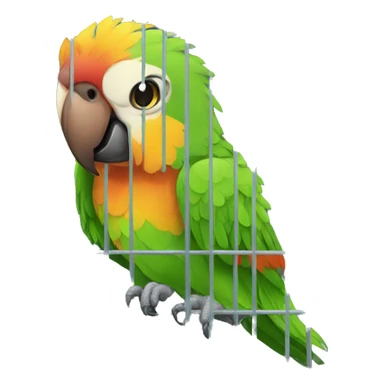 parrot in cage sticker