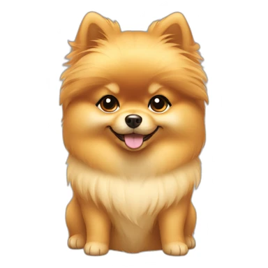 Girl with bang cut on forehead golden small Pomeranian dog sticker