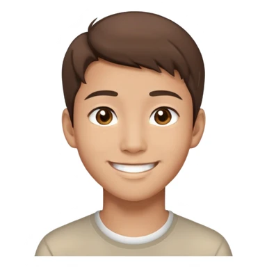 21 years old, asian, brown hair, brown eyes, smiling, boy sticker