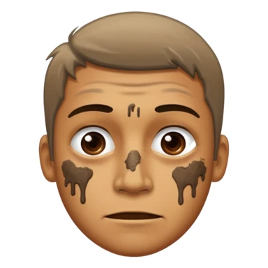 man with extremaly dirty face sticker