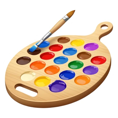 paint palette and brush sticker