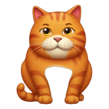Red fat cat pooping sticker