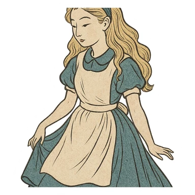 ukiyo-e style Alice character sticker