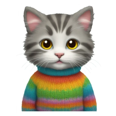 a kitten in a sweater sticker