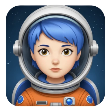Female astronaut with short blue hair sticker