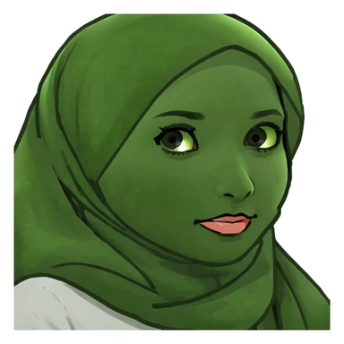 Muslim girl praying in a pink prayer mat sticker