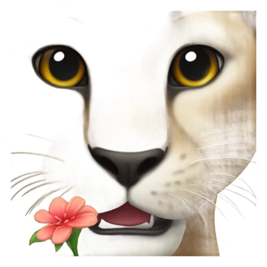 A panter with a flower sticker