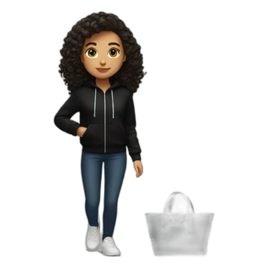 Lacoste bag latina girl with black lacoste hoodie sticker