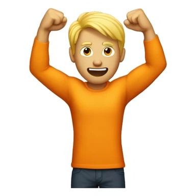 Orange man with blonde hair raising his fist sticker