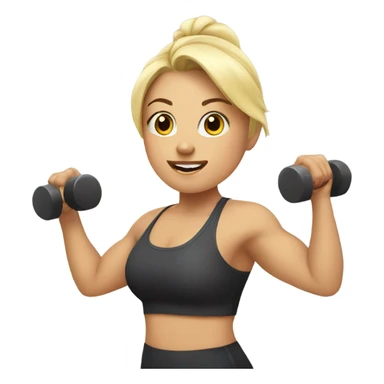 Chubby blonde girl workout sticker