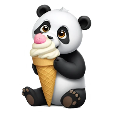 Panda eating ice cream sticker