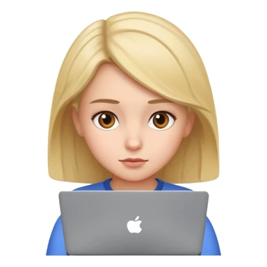 girl use laptop sticker